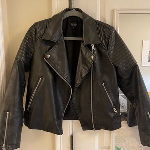 Topshop faux leather moto jacket